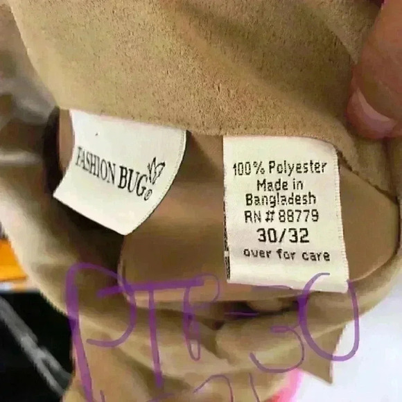 VTG FASHION BUG light brown fabric suede camel light brown vest 30-32 - Picture 3 of 4